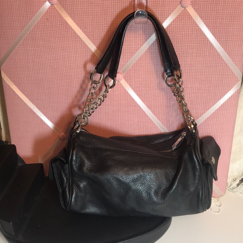 Express Black all leather shoulder